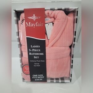 MAYFAIR Ladies 3 Piece Plush Robe/Housecoat Set